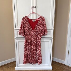 Idyllwind Orange Floral Midi Dress